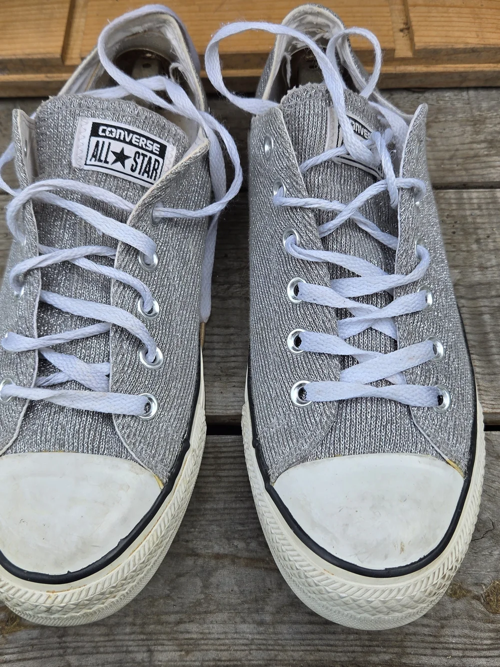 Converse All Star Silver Low Top Sneakers